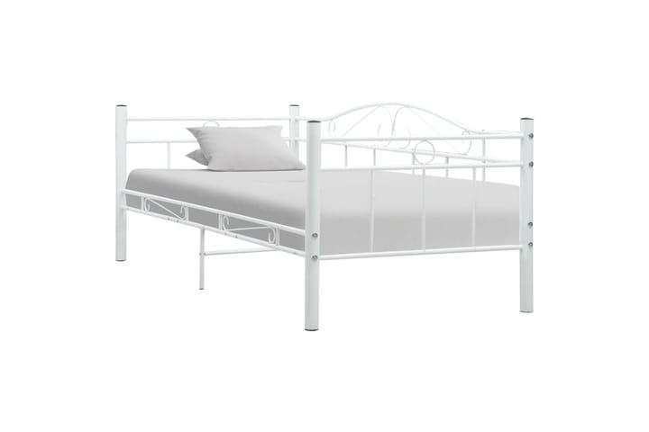Päivävuoteenrunko valkoinen metalli 90x200 cm - Valkoinen - Huonekalut - Sängyt - Sänkykehikot & sängynrungot