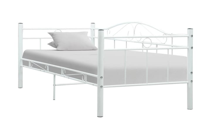 Päivävuoteenrunko valkoinen metalli 90x200 cm - Valkoinen - Huonekalut - Sänky - Sänkykehikot & sängynrungot