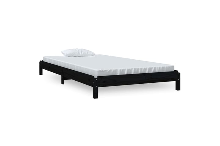 Pinottava sänky musta 100x200 cm täysi mänty - Musta - Huonekalut - Sänky - Sänkykehikot & sängynrungot