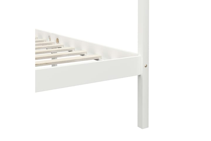 Pylvässänky valkoinen täysi mänty 140x200 cm - Valkoinen - Huonekalut - Sängyt - Sänkykehikot & sängynrungot