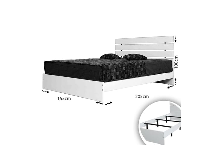 Sängynrunko Fugaza 155x205 cm - Valkoinen - Huonekalut - Sänky - Sänkykehikot & sängynrungot