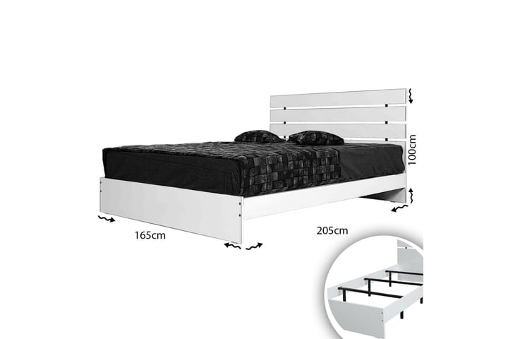 Sängynrunko Fugaza 165x205 cm - Valkoinen - Huonekalut - Sängyt - Sänkykehikot & sängynrungot
