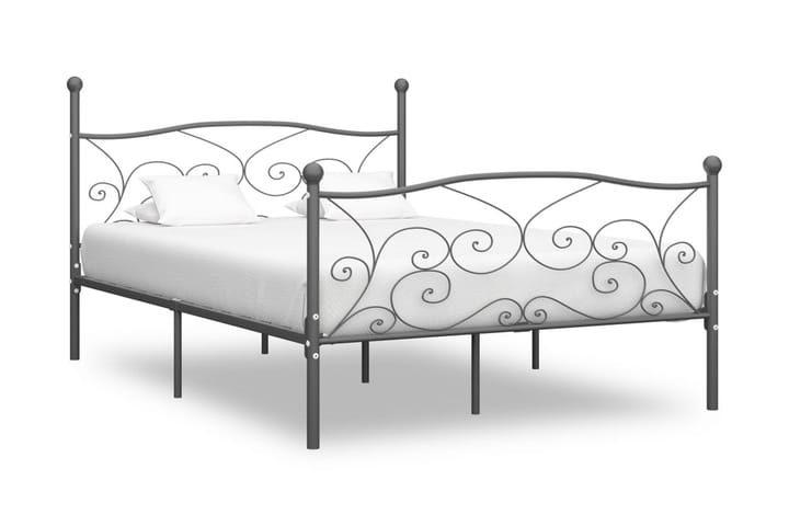 Sängynrunko harmaa metalli 200x200 cm - Harmaa - Huonekalut - Sängyt - Sänkykehikot & sängynrungot