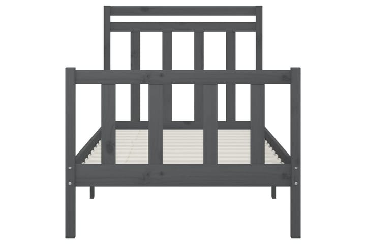 Sängynrunko harmaa täysi mänty 100x200 cm - Harmaa - Huonekalut - Sänky - Sänkykehikot & sängynrungot
