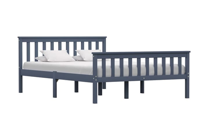 Sängynrunko harmaa täysi mänty 140x200 cm - Harmaa - Huonekalut - Sänky - Sänkykehikot & sängynrungot