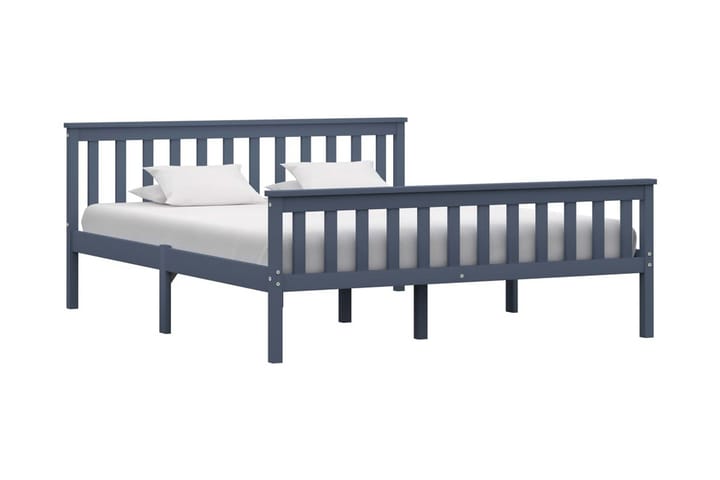 Sängynrunko harmaa täysi mänty 160x200 cm - Harmaa - Huonekalut - Sänky - Sänkykehikot & sängynrungot