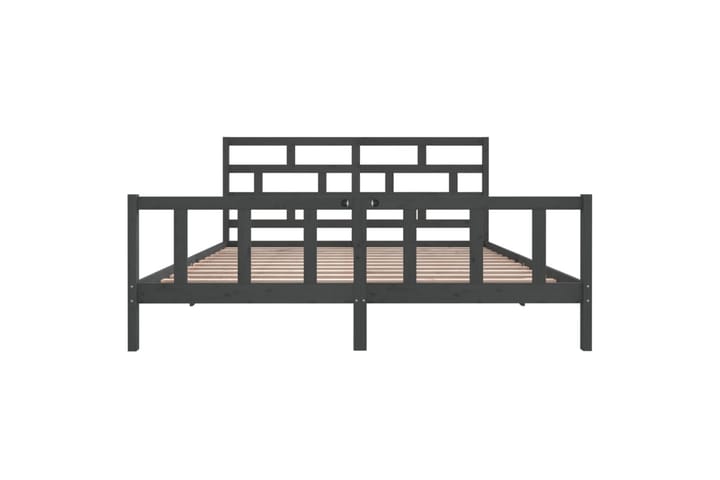 Sängynrunko harmaa täysi mänty 200x200 cm - Harmaa - Huonekalut - Sänky - Sänkykehikot & sängynrungot