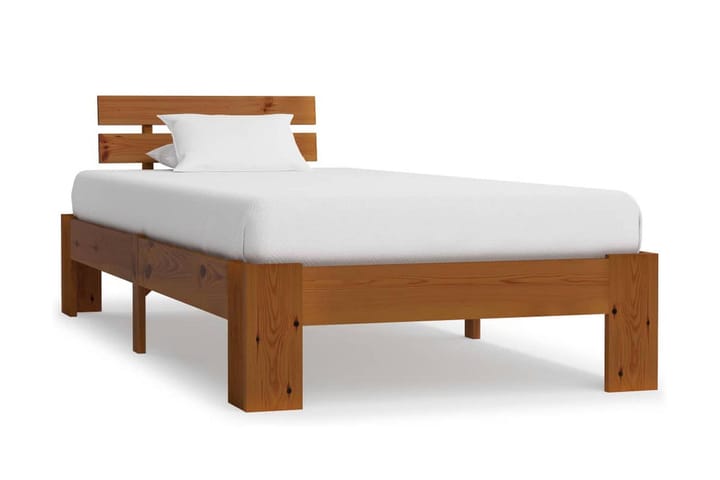 Sängynrunko hunajanruskea täysi mänty 100x200 cm - Ruskea - Huonekalut - Sänky - Sänkykehikot & sängynrungot