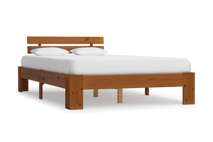 Sängynrunko hunajanruskea täysi mänty 140x200 cm - Ruskea - Huonekalut - Sänky - Sänkykehikot & sängynrungot