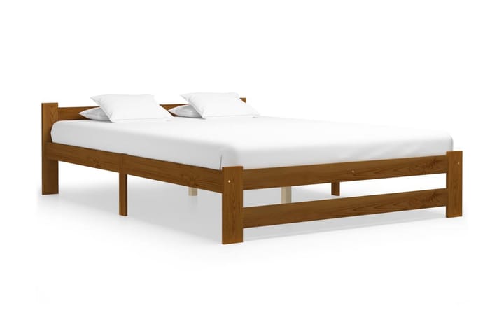 Sängynrunko hunajanruskea täysi mänty 140x200 cm - Ruskea - Huonekalut - Sänky - Sänkykehikot & sängynrungot