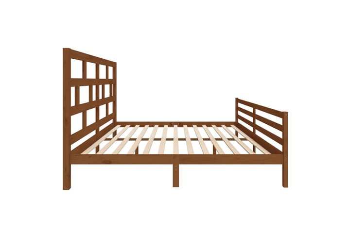 Sängynrunko hunajanruskea täysi mänty 200x200 cm - Ruskea - Huonekalut - Sänky - Sänkykehikot & sängynrungot