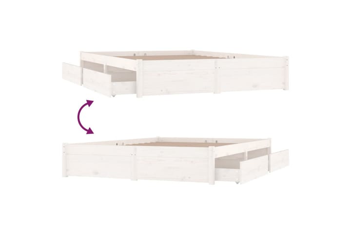Sängynrunko laatikoilla valkoinen 180x200 cm 6FT Super King - Valkoinen - Huonekalut - Sänky - Sänkykehikot & sängynrungot