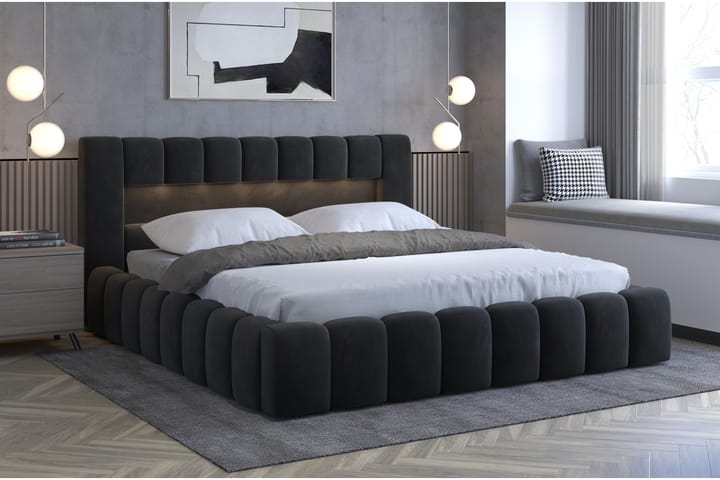Sängynrunko Lacolle 160x200 cm - Musta - Huonekalut - Sänky - Sänkykehikot & sängynrungot