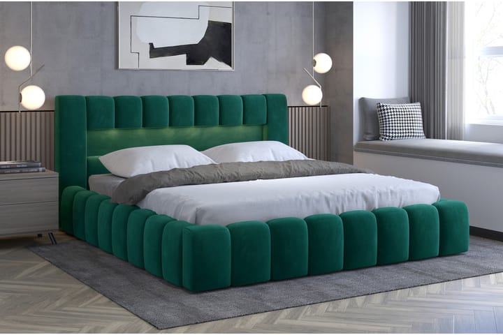 Sängynrunko Lacolle 160x200 cm - Vihreä - Huonekalut - Sänky - Sänkykehikot & sängynrungot