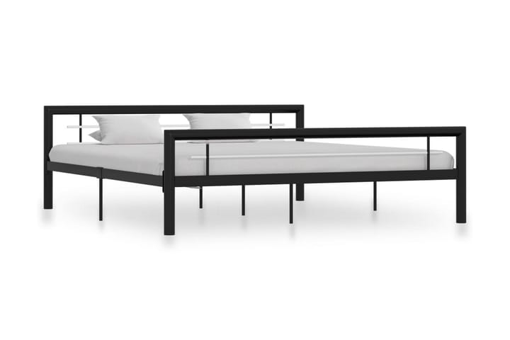 Sängynrunko musta ja valkoinen metalli 180x200 cm - Musta - Huonekalut - Sänky - Sänkykehikot & sängynrungot