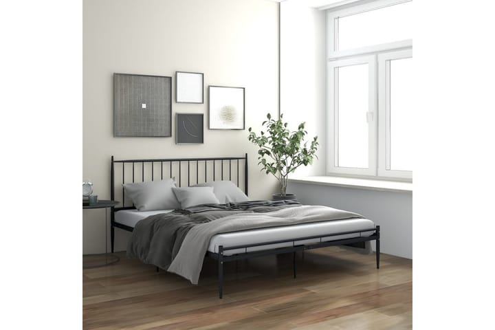 Sängynrunko musta metalli 180x200 cm - Musta - Huonekalut - Sängyt - Sänkykehikot & sängynrungot