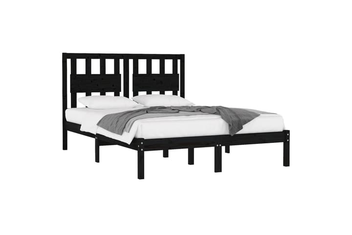 Sängynrunko musta täysi mänty 135x190 cm 4FT6 Double - Musta - Huonekalut - Sänky - Sänkykehikot & sängynrungot