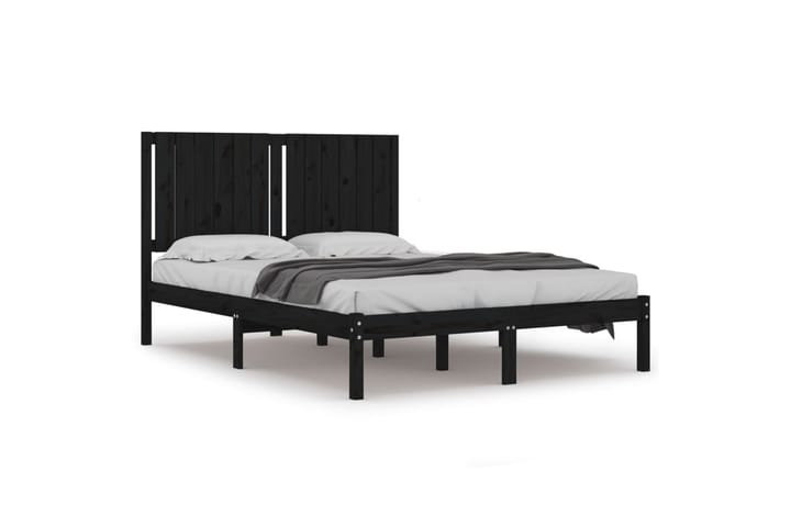 Sängynrunko musta täysi mänty 135x190 cm 4FT6 Double - Musta - Huonekalut - Sänky - Sänkykehikot & sängynrungot