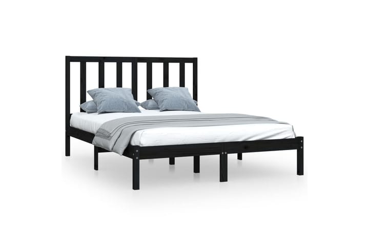 Sängynrunko musta täysi mänty 140x190 cm - Musta - Huonekalut - Sänky - Sänkykehikot & sängynrungot