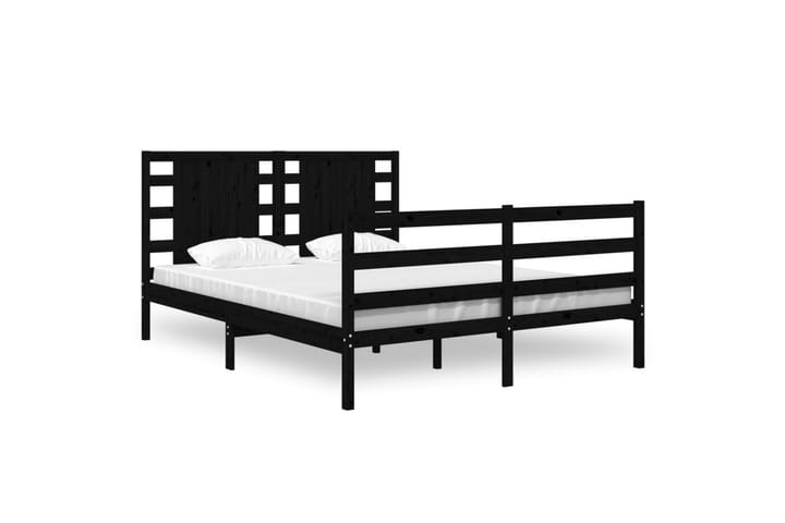 Sängynrunko musta täysi mänty 140x190 cm - Musta - Huonekalut - Sänky - Sänkykehikot & sängynrungot