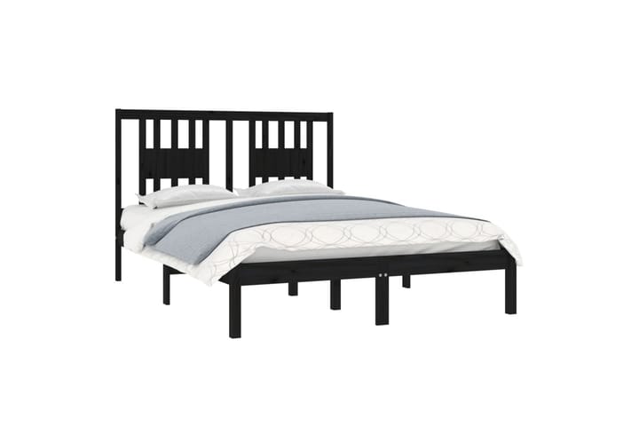 Sängynrunko musta täysi mänty 140x190 cm - Musta - Huonekalut - Sängyt - Sänkykehikot & sängynrungot