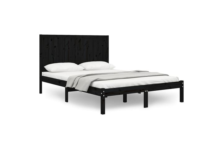 Sängynrunko musta täysi mänty 140x200 cm - Musta - Huonekalut - Sänky - Sänkykehikot & sängynrungot
