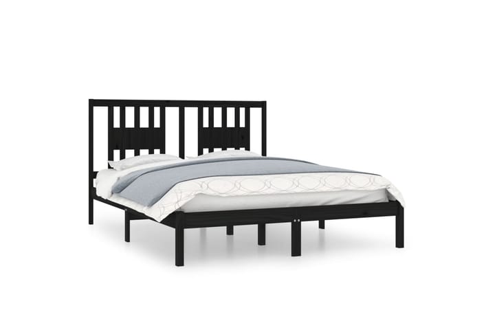 Sängynrunko musta täysi mänty 140x200 cm - Musta - Huonekalut - Sänky - Sänkykehikot & sängynrungot