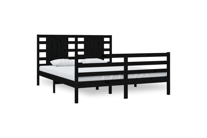 Sängynrunko musta täysi mänty 150x200 cm 5FT King Size - Musta - Huonekalut - Sänky - Sänkykehikot & sängynrungot