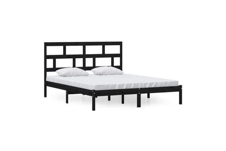 Sängynrunko musta täysi mänty 160x200 cm - Musta - Huonekalut - Sänky - Sänkykehikot & sängynrungot