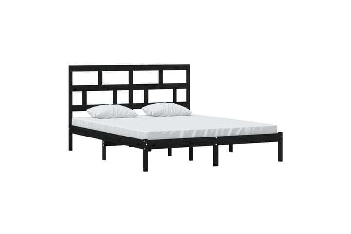 Sängynrunko musta täysi mänty 160x200 cm - Musta - Huonekalut - Sänky - Sänkykehikot & sängynrungot