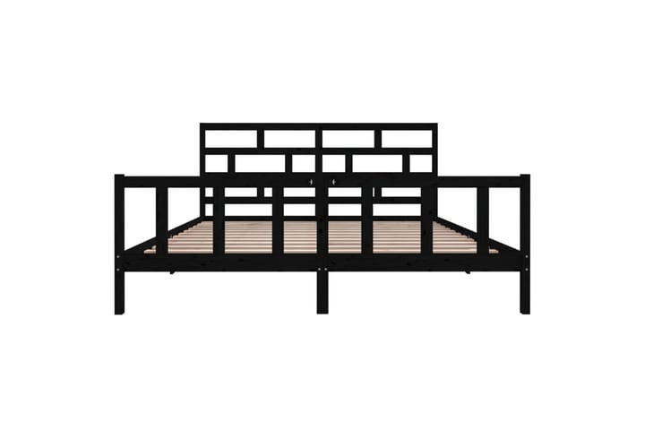 Sängynrunko musta täysi mänty 200x200 cm - Musta - Huonekalut - Sängyt - Sänkykehikot & sängynrungot