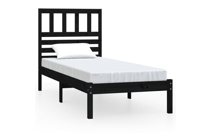Sängynrunko musta täysi mänty 75x190 cm 2FT6 Small Single - Musta - Huonekalut - Sänky - Sänkykehikot & sängynrungot