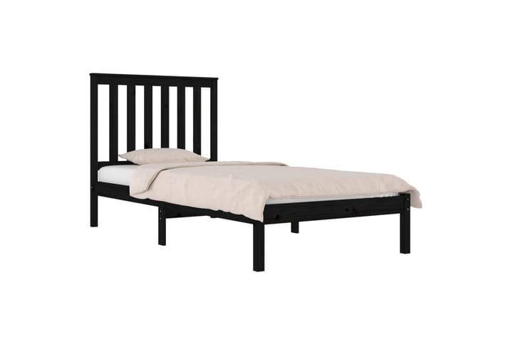 Sängynrunko musta täysi mänty 90x200 cm - Musta - Huonekalut - Sänky - Sänkykehikot & sängynrungot