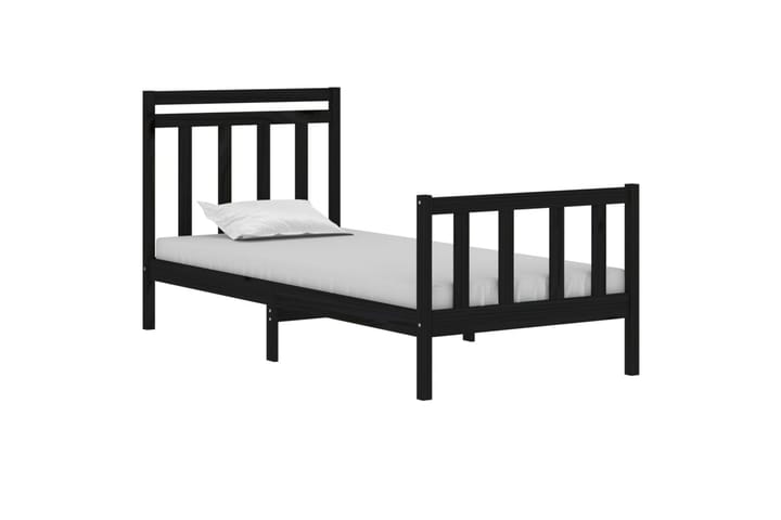Sängynrunko musta täysi puu 90x190 cm 3FT Single - Musta - Huonekalut - Sänky - Sänkykehikot & sängynrungot