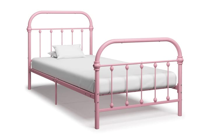Sängynrunko pinkki metalli 100x200 cm - Huonekalut - Sängyt - Sänkykehikot & sängynrungot