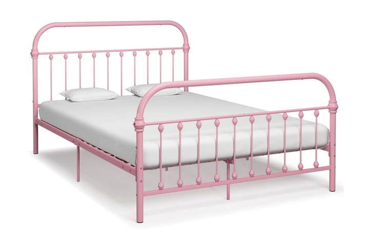 Sängynrunko pinkki metalli 140x200 cm - Huonekalut - Sängyt - Sänkykehikot & sängynrungot