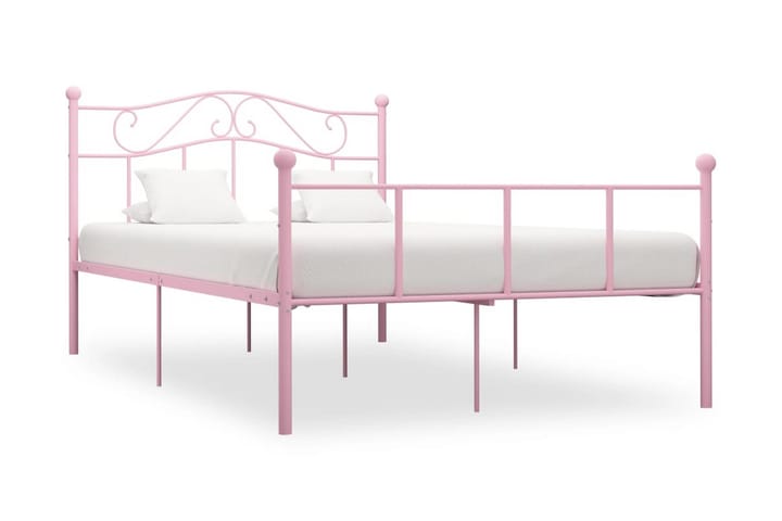 Sängynrunko pinkki metalli 160x200 cm - Huonekalut - Sängyt - Sänkykehikot & sängynrungot