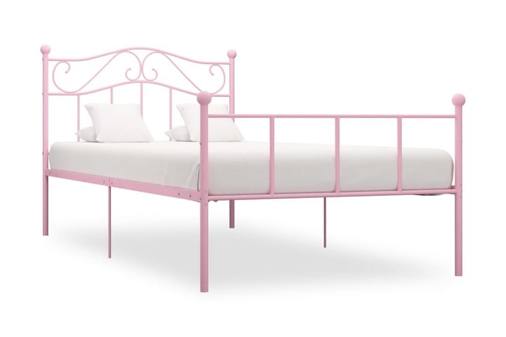 Sängynrunko pinkki metalli 90x200 cm - Huonekalut - Sänky - Sänkykehikot & sängynrungot