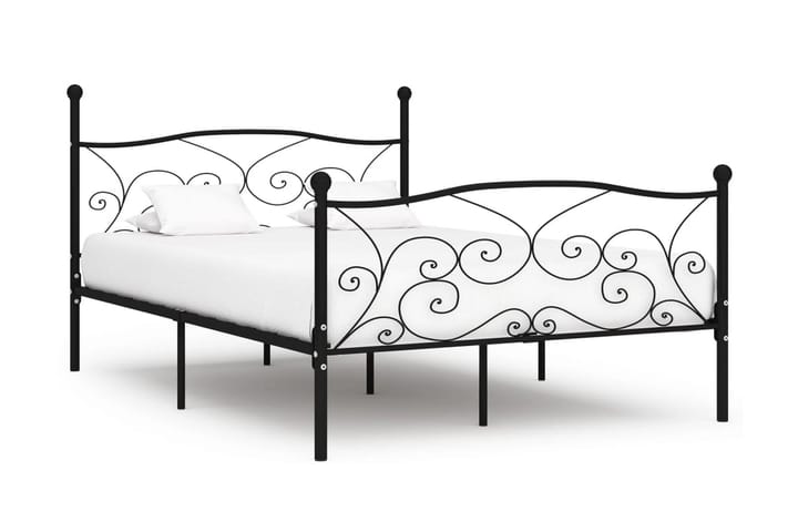 Sängynrunko sälepohjalla musta metalli 140x200 cm - Musta - Huonekalut - Sänky - Sänkykehikot & sängynrungot