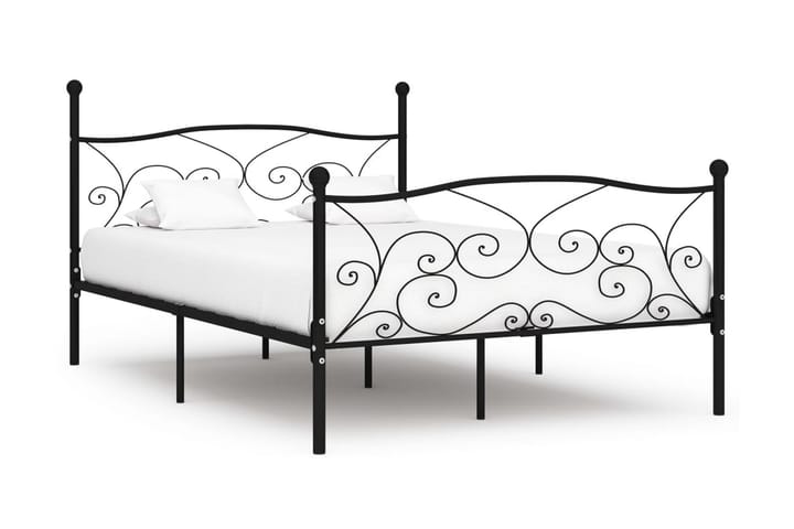 Sängynrunko sälepohjalla musta metalli 160x200 cm - Musta - Huonekalut - Sänky - Sänkykehikot & sängynrungot