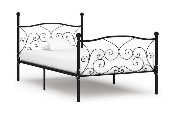 Sängynrunko sälepohjalla musta metalli 90x200 cm - Musta - Huonekalut - Sänky - Sänkykehikot & sängynrungot