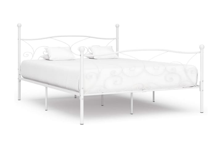 Sängynrunko sälepohjalla valkoinen metalli 200x200 cm - Valkoinen - Huonekalut - Sänky - Sänkykehikot & sängynrungot