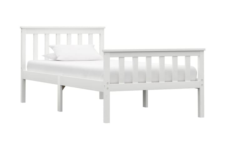 Sängynrunko täysi mänty valkoinen 90x200 cm - Valkoinen - Huonekalut - Sängyt - Sänkykehikot & sängynrungot