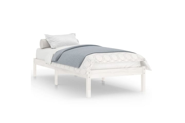 Sängynrunko täysi mänty valkoinen 90x200 cm - Valkoinen - Huonekalut - Sängyt - Sänkykehikot & sängynrungot