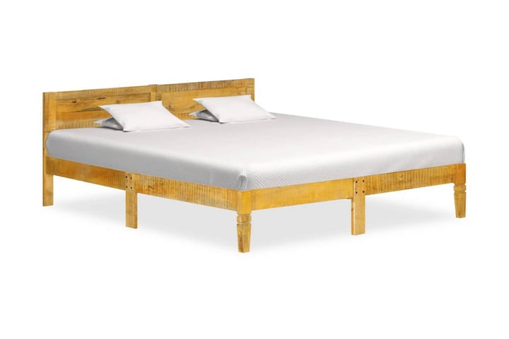 Sängynrunko täysi mangopuu 140 cm - Ruskea - Huonekalut - Sängyt - Sänkykehikot & sängynrungot