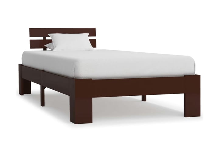 Sängynrunko tummanruskea täysi mänty 100x200 cm - Ruskea - Huonekalut - Sängyt - Sänkykehikot & sängynrungot