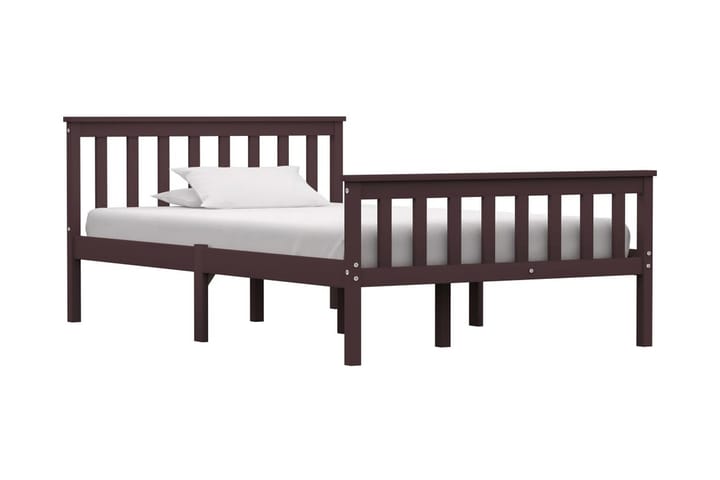 Sängynrunko tummanruskea täysi mänty 120x200 cm - Ruskea - Huonekalut - Sänky - Sänkykehikot & sängynrungot
