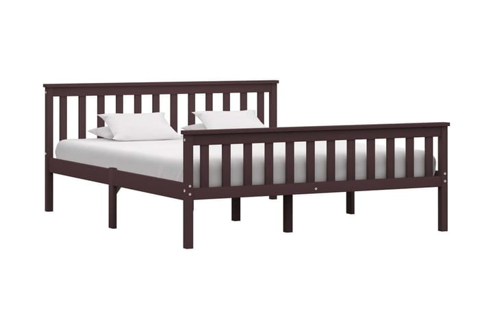 Sängynrunko tummanruskea täysi mänty 160x200 cm - Ruskea - Huonekalut - Sänky - Sänkykehikot & sängynrungot