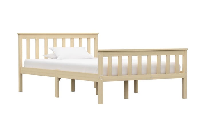 Sängynrunko vaalea täysi mänty 120x200 cm - Ruskea - Huonekalut - Sänky - Sänkykehikot & sängynrungot
