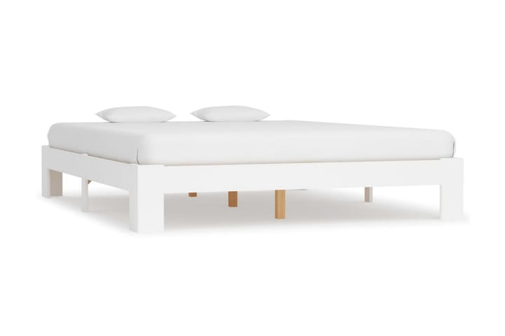 Sängynrunko valkoinen mänty 160x200 cm - Valkoinen - Huonekalut - Sänky - Sänkykehikot & sängynrungot